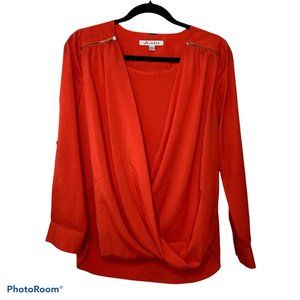Avette Orange Long Sleeve Blouse S